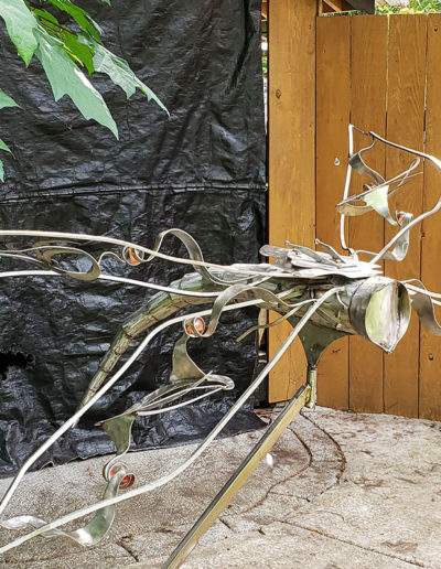 Unique patina and stainless metal and concrete sculptures by John Czegledi Inventor and Designer Courtenay BC